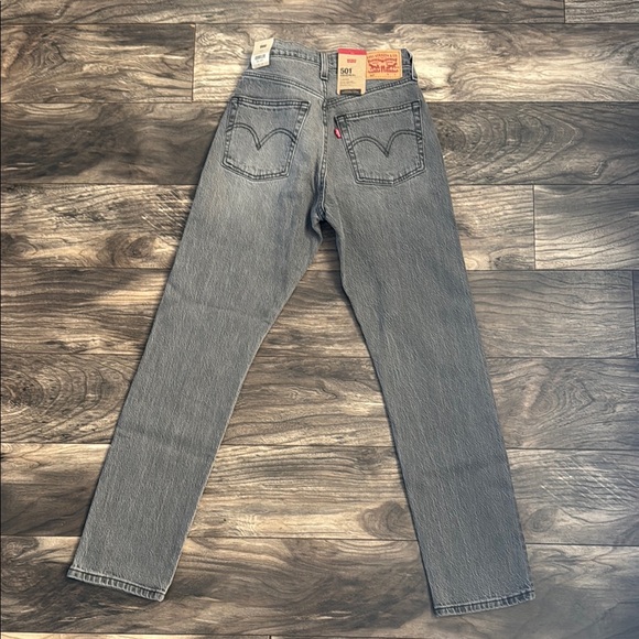 Levi’s 501 High Rise Straight Gray Jeans - Picture 2 of 4